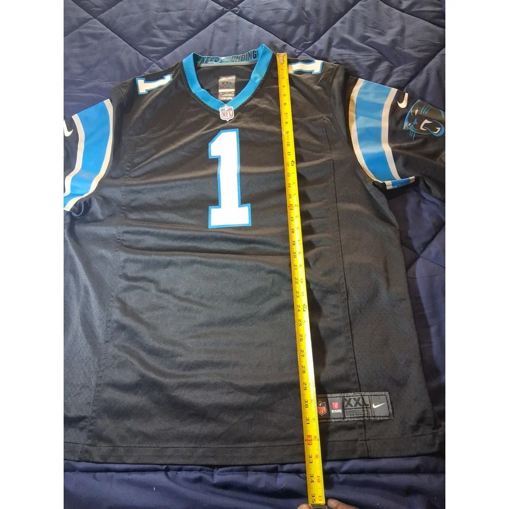 Nike Carolina Panthers Cam Newton 1 NFL Jersey Mens XXL Black On Field
